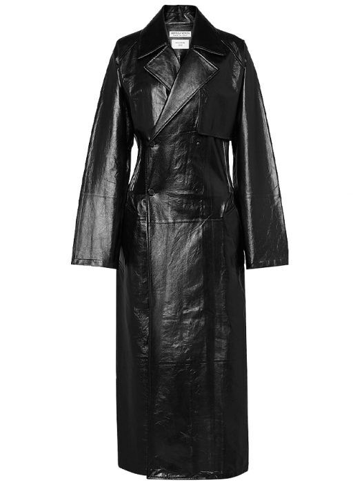 BOTTEGA VENETA Leather Trench Coat in Black Size IT 40 BOTTEGA VENETA Leather Trench Coat in Black Size IT 40