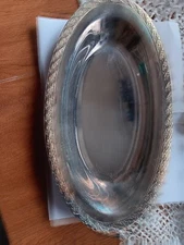 Antique International Silver Company Oval Serving Platter Tray 12 Inch