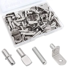 104Pcs Shelf Pins Kit4 Styles Nickel Plated Shelf Support PegsBookshelf Pegs ...