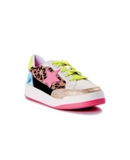 Wonder Nation Girl Cheetah Pink Star Retro Low-Top Court Shoes, Size 4 New
