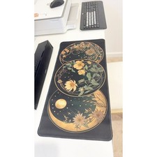 Mystical Botanical Moon Oversized Mouse Pad 23.6" X 11.5" Desk Keyboard Mat