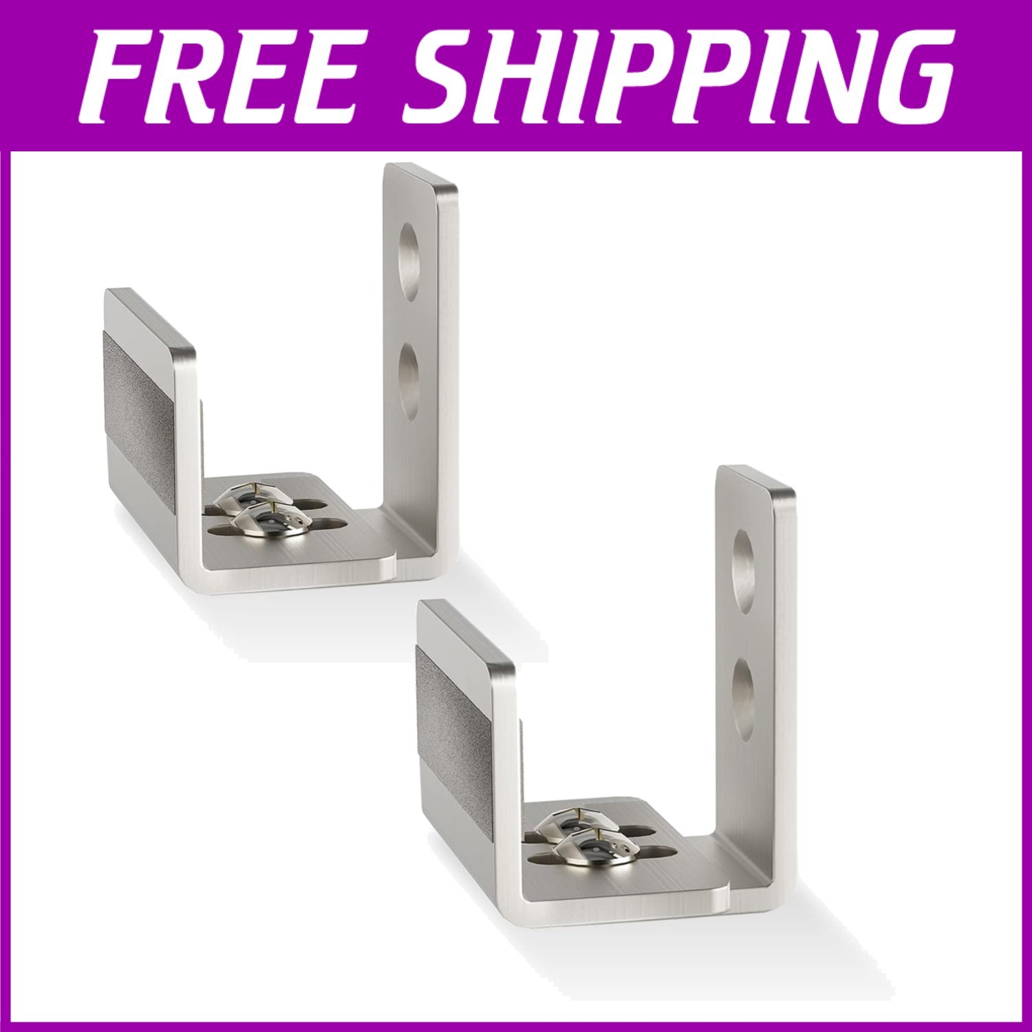 Durable Nickel Finish Wall-Mounted Barn Door Guide with Smooth Edges, 2 Pack