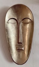 Aluminum MCM Mask Elongated Face Wall Art Decor Centerpiece Dish Fang Ngil 19" L