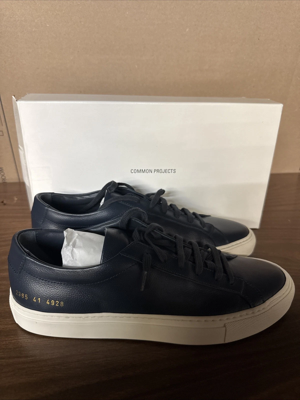 Common Projects Originale Achille Suola a contrasto 2385 4928 Navy Uomo US 7 40