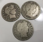 LOT OF 19 BARBER 1/2 DOLLARS $9.50 FACE SILVER LOT AVERAGE CIRCULATED In Album