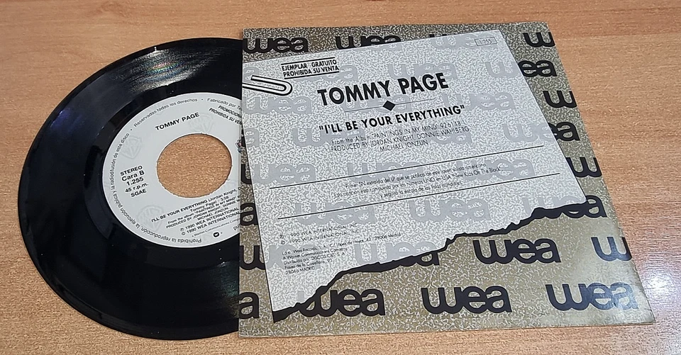 TOMMY PAGE I'll be your everything NEW KIDS ON THE BLOCK 7" SPAIN PROMO SINGLE - Image 2 of 3