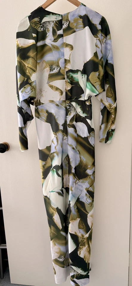 ASOS DESIGN Satin Batwing Maxi Dress in Floral Print Size AU16 - image 3 of 4