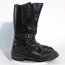 Chippewa 12" Rally Biker Boots Men's 7D Black Leather Riding Motorcycle 27862