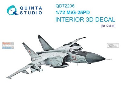 QTSQD72206 1:72 Quinta Studio 3D Decal - MiG-25PD Foxbat (ICM kit)