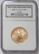 2006 W BURNISHED GOLD $25 AMERICAN EAGLE 1/2 OZ COIN NGC MINT STATE 69 4477.62 per troy oz