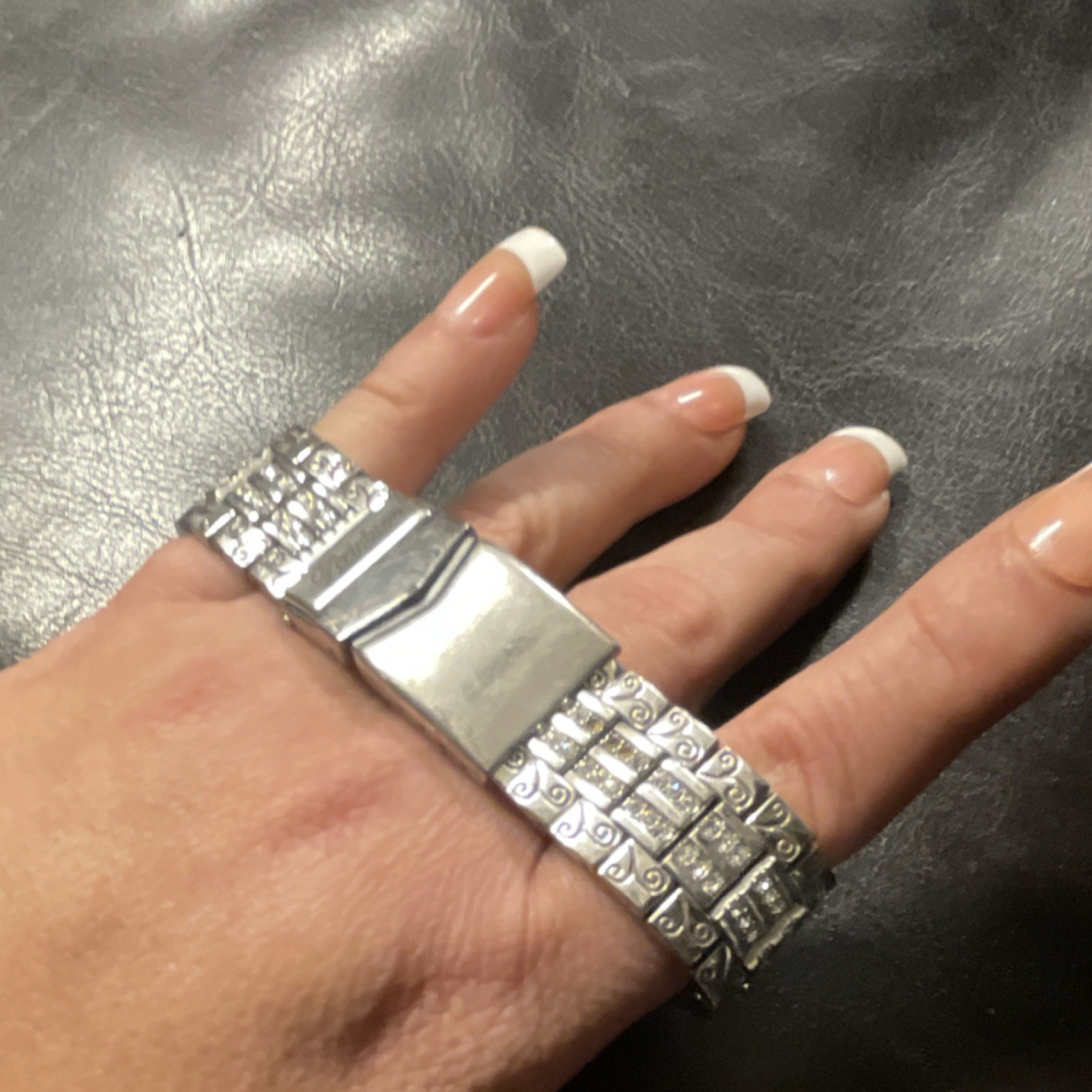 Brighton Women's Silver Tone Rectangular Diamond … - image 6