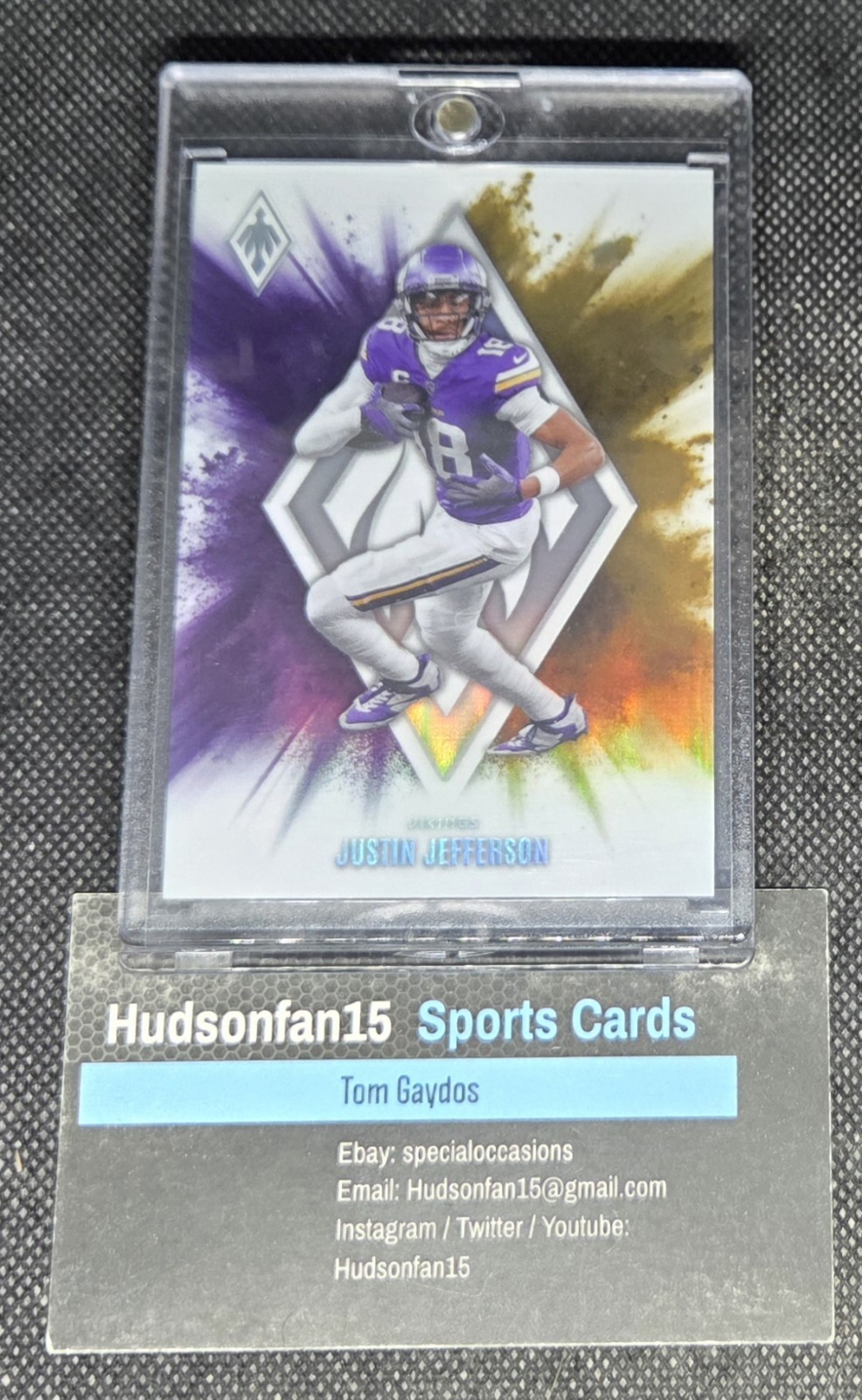 Justin Jefferson 2025 Panini Phoenix Color Blast #19 SSP Case Hit Vikings