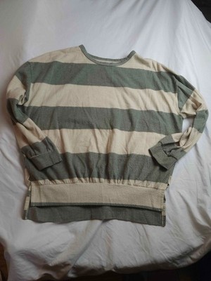 BKE Buckle Sweater Womens L Striped Oversized Coastal Granddaughter Cozycore