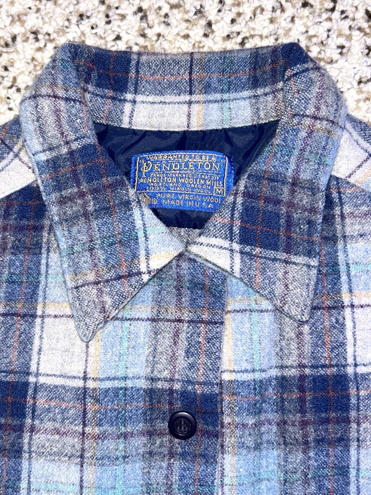 Vintage 70s Pendleton Loop Collar Wool Plaid Flan… - image 5