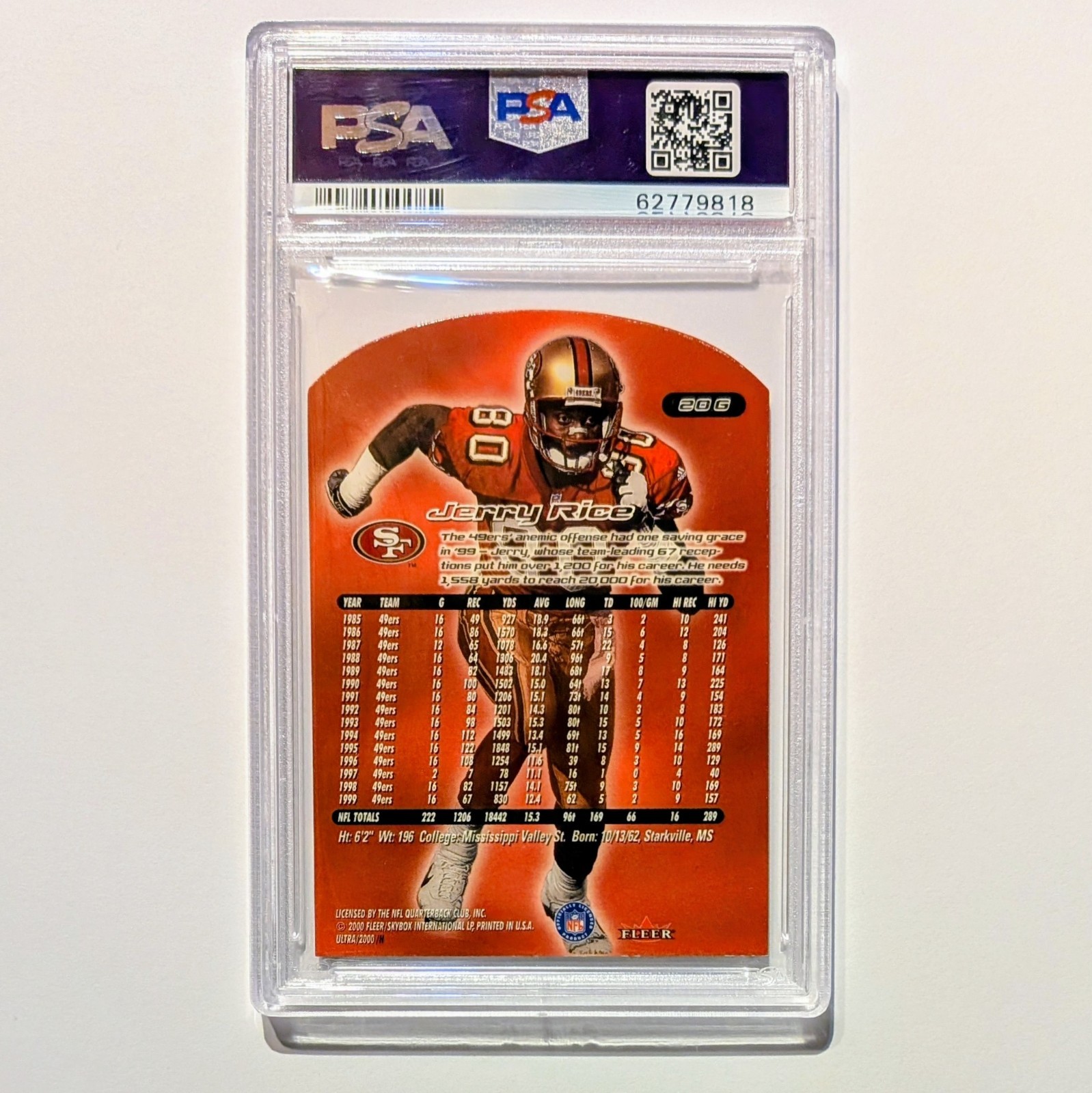 2000 ULTRA GOLD MEDALLION JERRY RICE PSA 9 MINT 20G 49ERS POP 12 ONLY 2 HIGHER view 2