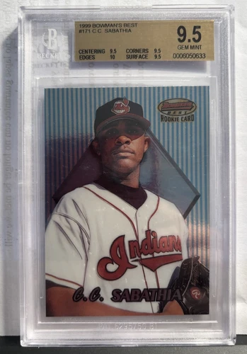 1999 BOWMAN'S BEST C.C.SABATHIA #171 250WINS 3000Ks FUTURE HOFER BGS GEMMINT 9.5