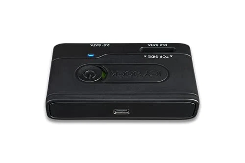 Black Hard Drive Enclosure for 2.5 SATA HDD SSD and SATA M.2 SSD USB 3.2 Gen 1 - Image 3 of 4