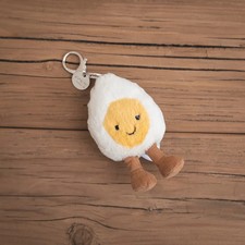 NWT Jellycat Amuseable Happy Boiled Egg Bag Charm Cute Plush Keychain Gift