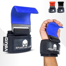 Weight Lifting Hooks Heavy Duty Power Lifting Wrist Straps Pull Ups Deadlift ...