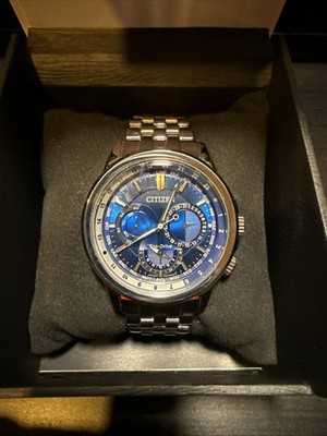 Citizen BU2021-51L Calendrier Eco-Drive Blue Dial Full Set Box Papers Clean!