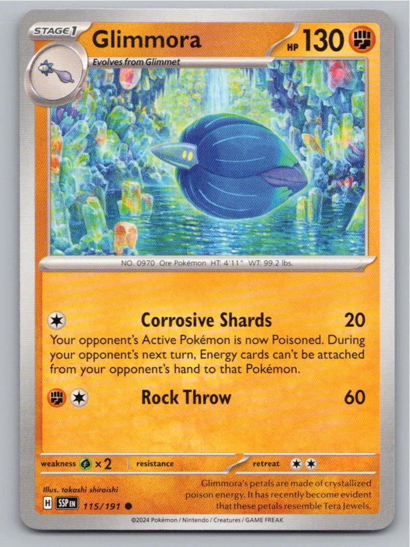 2024 POKEMON GLIMMORA SURGING SPARKS 115/191 COMMON NM A34837 FREE S&H
