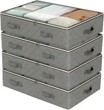 4 Pack 90L under Bed Storage, Closet Organizers and Storage Containers