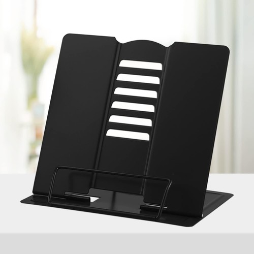 Metal Book Stand With 6 Adjustable Angles & Page Clip - Foldable Reading Holder For Cookbooks, Tablets, Textbooks - View #9