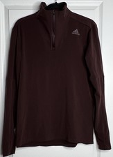 Adidas Energy Running Quarter Zip Pullover Womens Small Burgundy Climalite