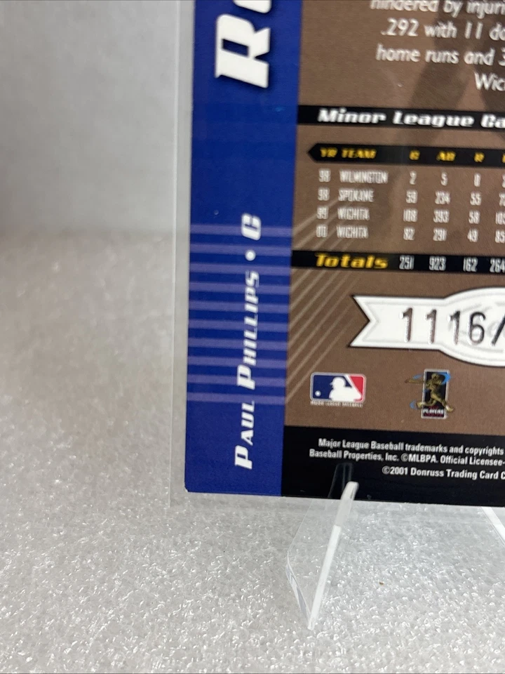 2001 Leaf Limited #239 Paul Phillips RC /1500 - NM-MT - Image 3 of 3