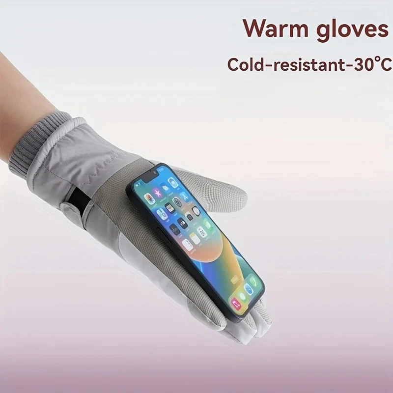 Ветрозащитные перчатки Extreme Cold - 40°C, зимние перчатки с сенсорным экраном и тепловыми для Cy - Изображение 4 из 4