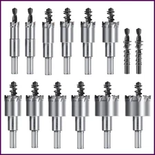 14Pcs TCT Hole Saw Kit Tungsten Carbide Tipped Hole Cutters Set Heavy Duty Hole