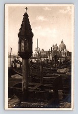1921 RPPC Gondolas at Basilica di Santa Maria della Salute Venice Italy Postcard