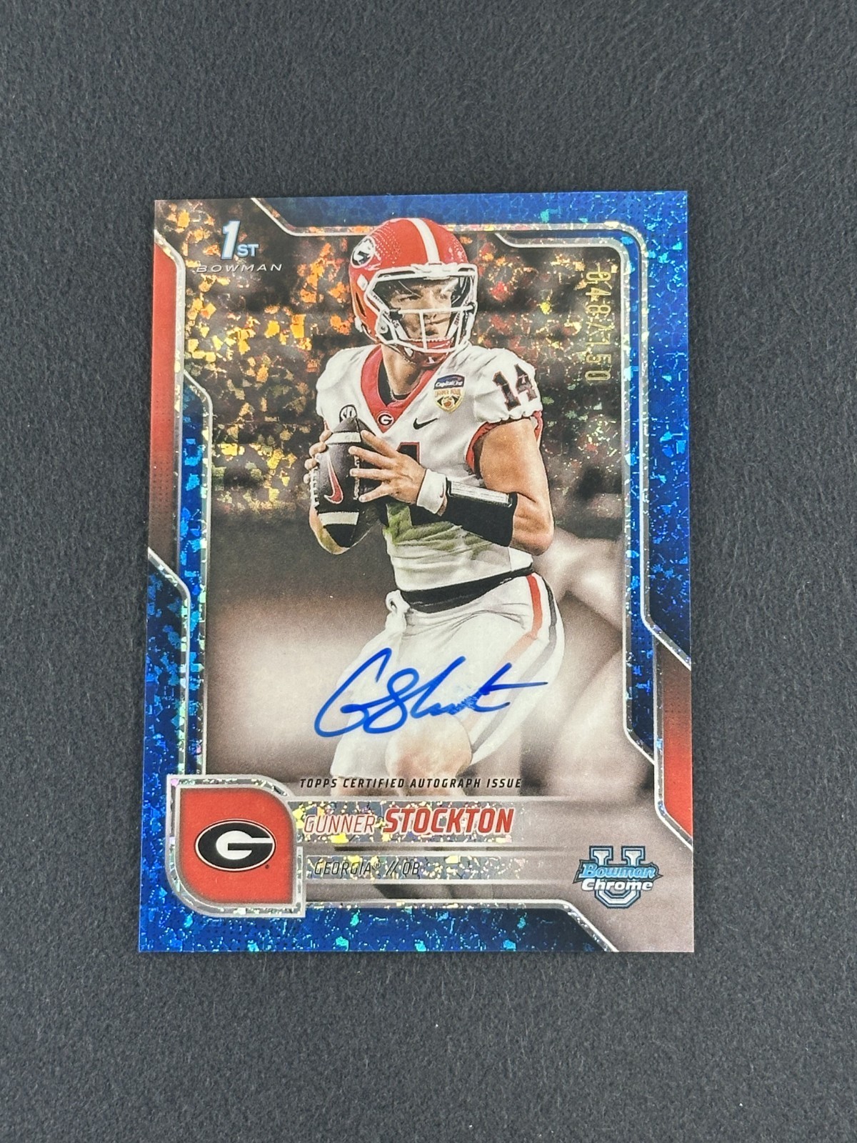 2025 Bowman Chrome U GUNNER STOCKTON 1st Blue Mini-Diamond Auto /150 Georgia