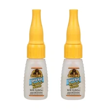 Gorilla Super Glue Clear Adhesive with Brush and Nozzle 2 Pack Impact Tough