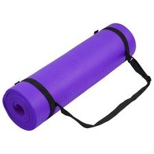 Fitvids 1/2-Inch Thick High Density Exercise Yoga Mat, Carrying Strap Used 
