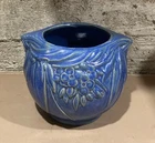 New ListingGorgeous Vintage McCoy Medium Blue LEAVES & BERRIES Jardiniere Planter 6 1/4" T