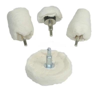 MPK Mounted Cylinder Dome Goblet Loose Leaf Cotton Polishing Buffing Mops 4 Pce