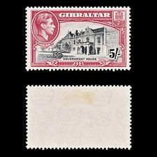 9084: Gibraltar SG129b 5s Black 1944 Sc#116 Mi115D Mint MH C£38