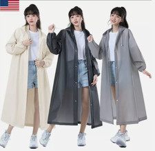 Raincoat Rain Coat Jacket Poncho Rainwear Hooded Waterproof Unisex Adult Camping