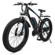 VIRIBUS 26" 500W Adults Electric Bike Fat Tire Mountain Bicycle E bike 21 Speeds