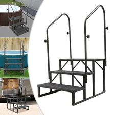 Portable RV Step Ladder with Handrails - Sturdy, Non-Slip Design