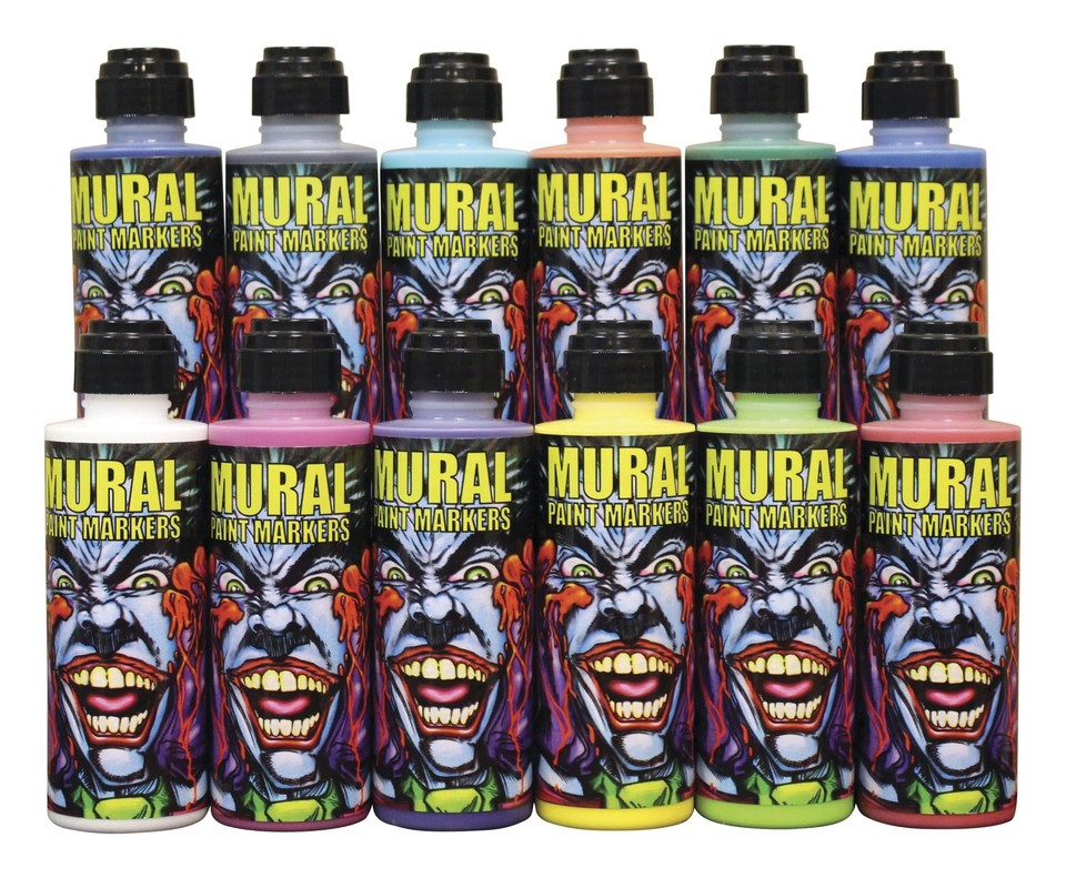 Mural Paint Markers. Assorted Colors, 4 Ounces, Set of 12 eBay