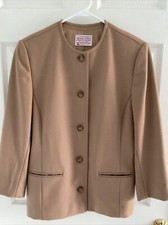Pendleton Blazer Virgin Wool Jacket Women's 8 Petite Beige Lined
