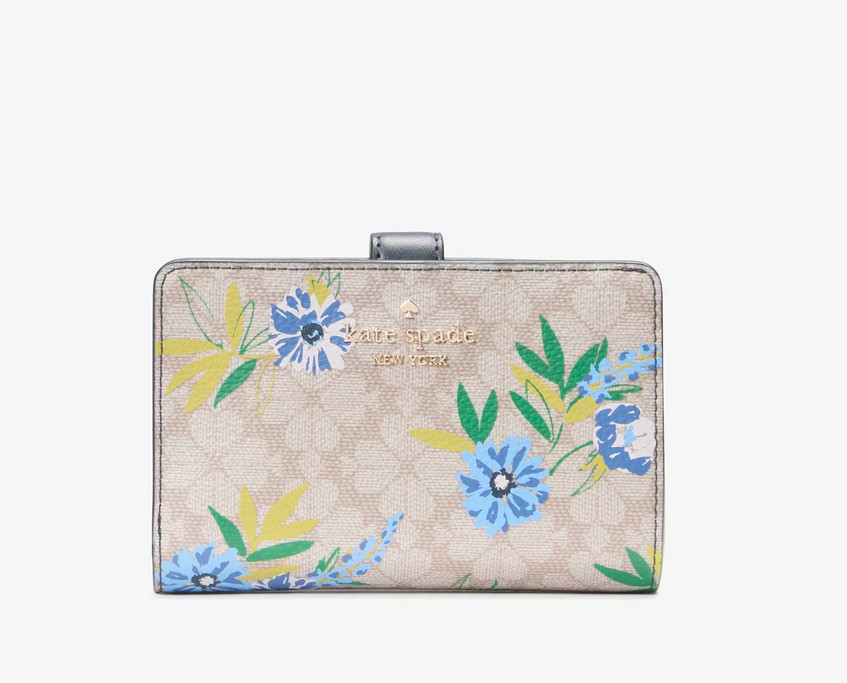 Kate Spade New York Spade Flower Floral Medium Bifold Wallet - Blazer Blue Multi