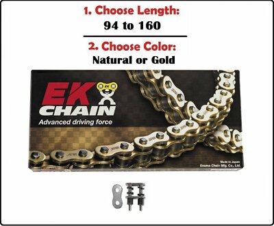 EK 530 SRX2 Xring Motorcycle Drive Chain Natural or Gold W/ Screw Master Link