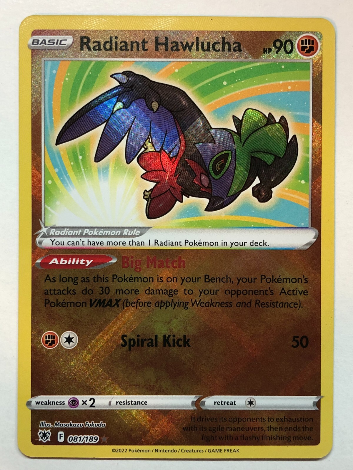 Pokemon Astral Radiance Radiant Hawlucha 81/189 NM/M 