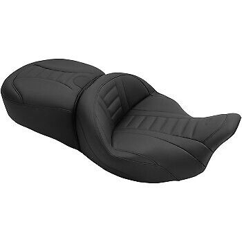 Mustang 79006 One-Piece Deluxe Touring Black Seat for Harley Touring 08-21 - Picture 1 of 1