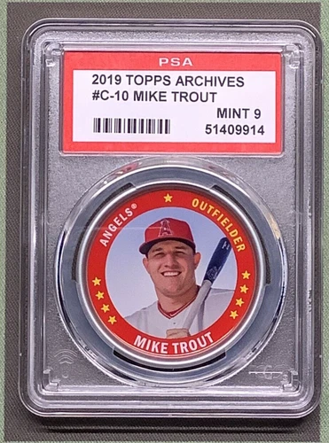 2019 Topps Archives Topps Coins #C-10 Mike Trout Angels PSA 9