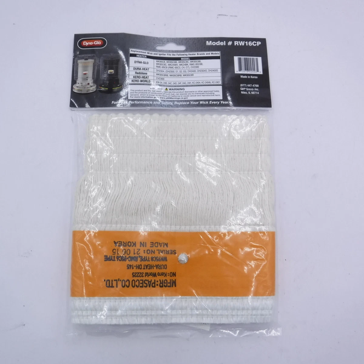Dyna-Glo RW16CP Kerosene Heater Replacement Wick w/ Ignitor 872076025535 |  eBay