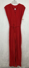 Vintage Ladies Red One Piece Jumper Romper Pantsuit 11/12 Acetate/Nylon Charity